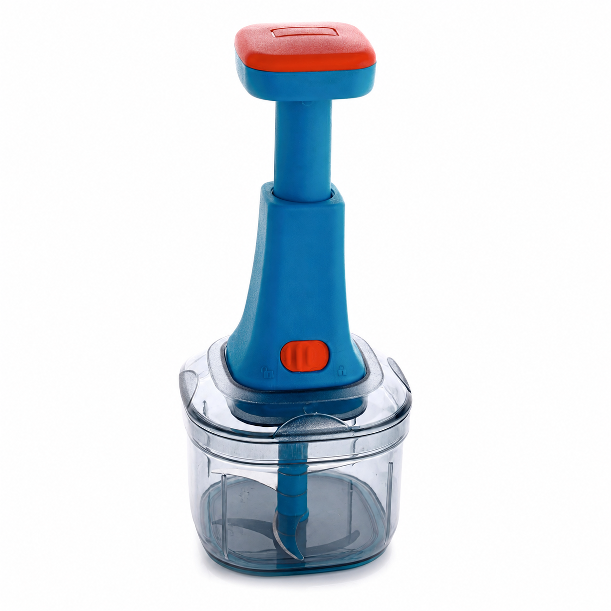 Hand-press vegetable and fruit chopper
